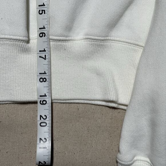 NIKE Women’s White Phoenix Fleece 1/4 Zip Cropped Sweatshirt Size Medium - Picture 6 of 8